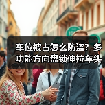车位被占怎么防盗？多功能方向盘锁伸拉车头锁具推荐（图4）