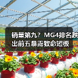 销量第九?MG4排名跌出前五暴露致命短板(图1) 销量第九?MG4排名跌出前五暴露致命短板(图1)