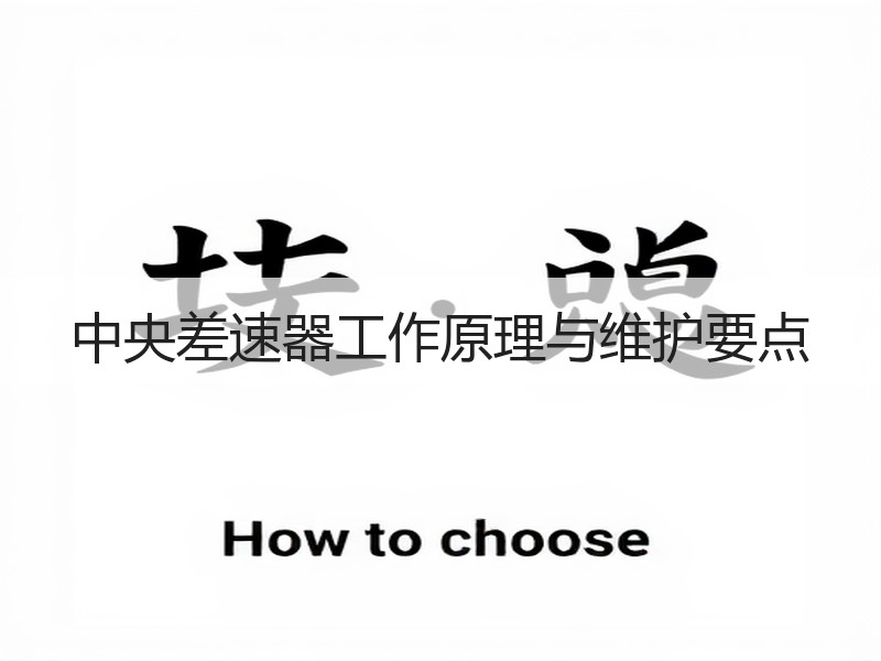 中央差速器工作原理与维护要点